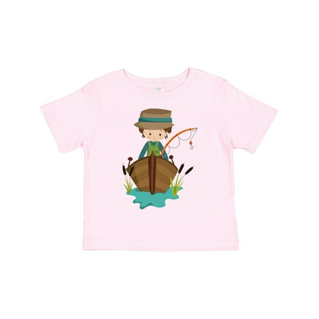 

Inktastic Fishing Boy Fisherman Fishing Rod Brown Hair Gift Toddler Boy Girl T-Shirt