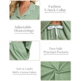 thumbnail image 3 of MAYFISH 100% Cotton Pajama Sets for Women Short Sleeve Sleepwear Button Down Pjs Summer 2 Piece Lounge Sets S-XXL(Sage Green, Large), 3 of 6