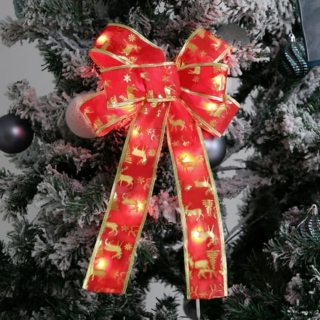 

Yilirongyumm Christmas Decorations Christmas Decorative Warm Light Christmas Bowknot Pendant Christmas Tree Pendant Luminous Phnom Pendant