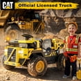 thumbnail image 2 of East doll 24V Powered Ride on Dump Truck, Caterpillar Licensed 2 Seater Ride on Toy for Big Kids, 24 Ride ons for Ages 3-8, Ride on Car with Dump Bed, Remote Control, Shovel, 4×100W, Yellow, 2 of 11