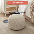 thumbnail image 2 of Ornavo Home Pouf Ottoman Foot Rest - 100% Cotton Pouffe - Hand Knitted Macrame Braid - Boho Round Stuffed Ottoman for Living Room, Bedroom, 2 of 6