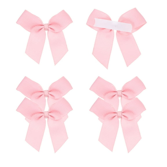 Uxcell 6Pcs Mini Grosgrain Ribbon Bow 2" Self Adhesive Flower Bows Light Pink