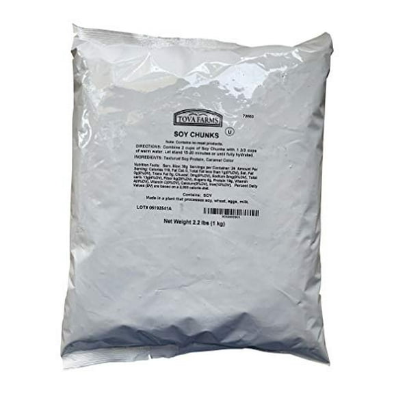 Kosher Premium Textured Vegetable Protein Chunks (Unflavored Chunks, 1 Kilogram)