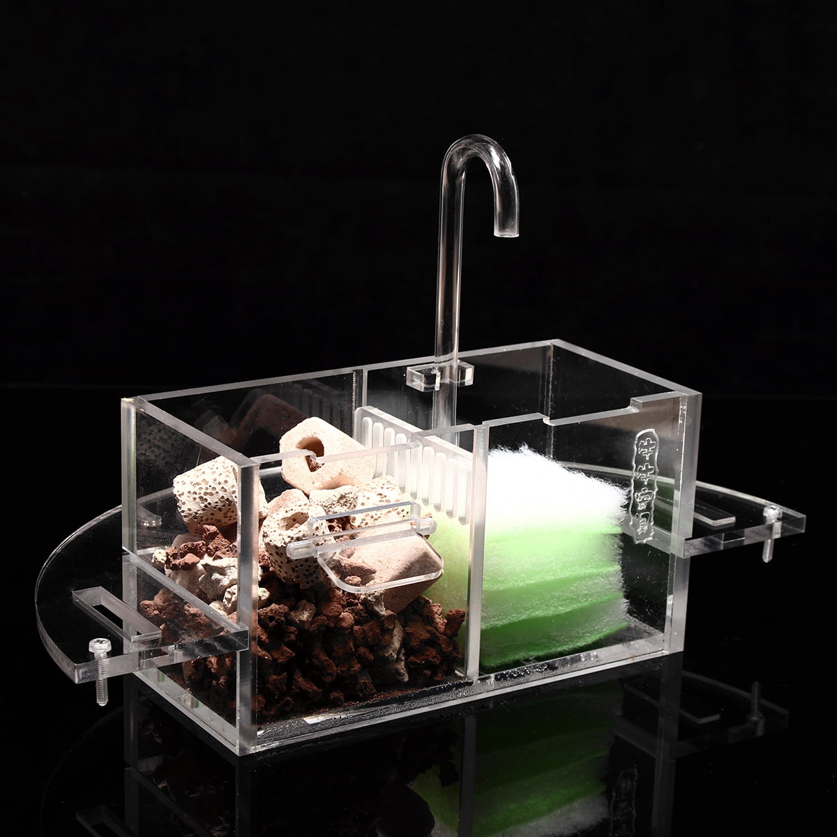 2127cm Circular Aquarium Fish Tank Acrylic External Filter Box with