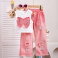 thumbnail image 2 of Ccpelsie Toddler Kids Girls Summer 2-Piece Suit Little Girls Short Sets Girls Sunflower Sleeveless Suit(Pink,6-7 Years), 2 of 9