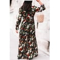 thumbnail image 5 of Womens Floral Maxi Dress Casual Deep V Neck Long Sleeve Long Evening Dress Cocktail Party Wedding Dresses, 5 of 7