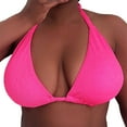 thumbnail image 2 of TEVEQ Bikini Tops for Women Triangle Bikini Top Halter String Bathing Suits Top Bag Plus Size Beach Bikini Large Backless Swimsuit Top for Women Hot Pink 4Xl, 2 of 9
