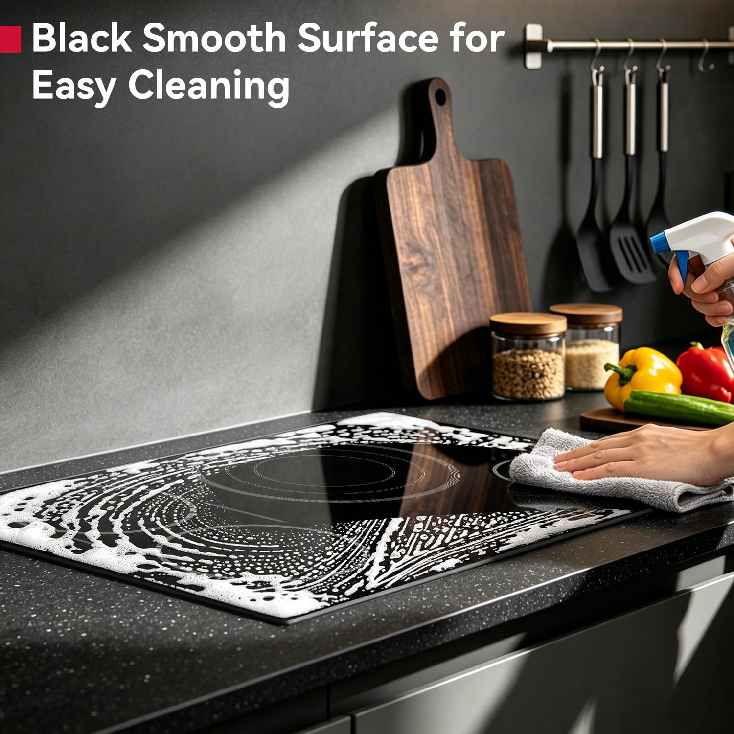 GASLAND 30 in. 4 Elements Radiant Electric Cooktop in Black, ETL & FCC, with Tri-Ring Element and Bridge Element