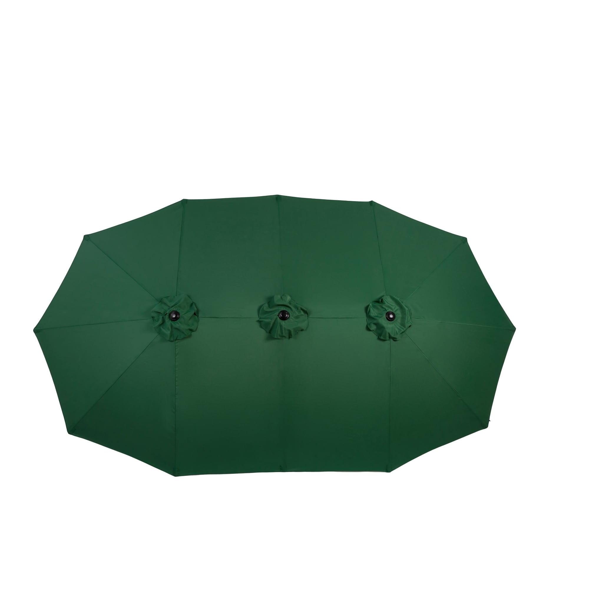 Leumius Large Patio Umbrella,Outdoor Double-Sided Rectangle Big Market Umbrella with Crank Stand,Outside Umbrellas for Poolside Lawn Backyard,Dark Green(No Base)