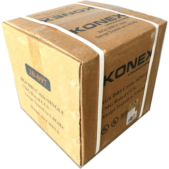 KONEX Câble COAXIAL RG6, Noir, UL CMG Encastré. 1000 Pieds Pieds