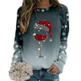 thumbnail image 5 of Womens Fashion Merry Christmas Print O Neck Sweatshirt Round Neck Fit Pullover Tops Casual Long Sleeve Workout Shirts Loose Blouse, 5 of 5