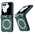 thumbnail image 4 of ELEHOLD Case for Motorola Razr 2024,Luxury Leather Slim Lightweight Magnetic Case with Ring Holder Stand,Green, 4 of 6