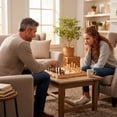 thumbnail image 6 of Sterling Games 15" Wooden Folding Chess Travel Set with Brass Locks and Felted Interior Storage with Piece Holders, 6 of 12
