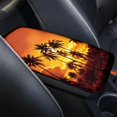 thumbnail image 3 of Renewold Hawaiian Palm Tree Orange Auto Center Console Cover Pad for Most Vehicle SUV Soft Comfortable Armrest Mat Cushion Car Accessories Protector, 3 of 6