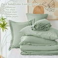 thumbnail image 5 of Full Size Comforter Sets - 7 Pieces Sage Green Bed in a Bag, Soft Lightweight Bedding Set, All Season Bed Set with Comforter, Flat Sheet, Fitted Sheet, Pillowcases & Pillow Shams, 5 of 16