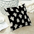thumbnail image 5 of Halloween Decor Pillow Covers 18x18 Set of 2 Black Cute Ghost Throw Pillow Covers Halloween Decoration Pillow Covers for Halloween Home Decorative Cushion Case for Couch Sofa., 5 of 6