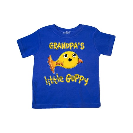 

Inktastic Grandpa s Little Guppy- cute yellow fish Gift Toddler Boy or Toddler Girl T-Shirt