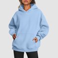 thumbnail image 2 of Eashery Women's Sweatshirts Loose Hoodie Sweatshirt Long Sleeve Pullovers Top Casual Comfy Fall Fashion Outfits Clothes Hoodies for Teen Girls (Light Blue,M), 2 of 5