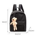 thumbnail image 3 of SUSHANG Men and Women Adult Fashion Solid Color Nylon Zipper Large Capacity Bear Pendant Student Backpack for Men Women College Bookbag, 3 of 6
