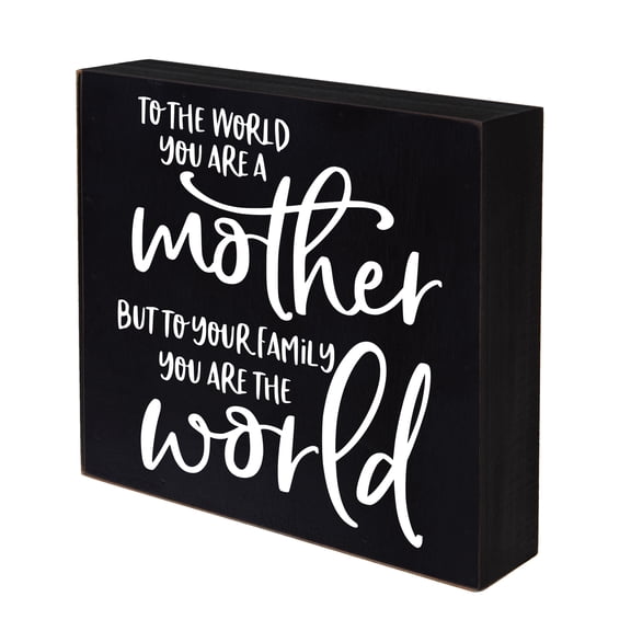 LifeSong Milestones 6x6 Modern Inspirational Shadow Box for Home Decorations for Mothers - To The World You Are A Mother (Black)