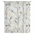 thumbnail image 2 of Vintage Botanical Sheer Curtains 45 Inches Long, Birds Branch Watercolor Leaf Light Filering Curtains, Breathable Simi Curtain Privacy Drapes for Kitchen Bathroom Lightweight Small Window Treatment, 2 of 9