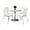 White, Crisp Linen, variant on KFI Studios Mode Round 3' Dining Table Set, Crisp Linen, 4 Natural Jive Chairs