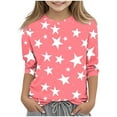 thumbnail image 2 of Delliss Girls Star Print Crew Neck Blouse, 2 of 5