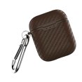 thumbnail image 2 of Estuche para auriculares Reemplazo del protector de silicona para auriculares Bluetooth de fibra de carbono para Airpods 1/2, marrón Inevent EL001778-03, 2 of 7