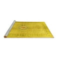 thumbnail image 2 of Ahgly Company Machine Washable Indoor Square Medallion Yellow Traditional Area Rugs, 5' Square, 2 of 4