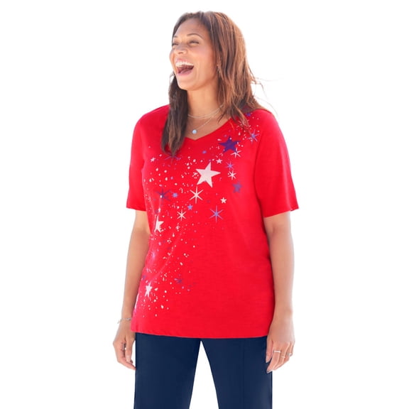 Catherines Women's Plus Size Stars & Shine Tee