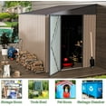 thumbnail image 4 of YODOLLA 8' x 6' Outdoor Storage Side Shed Metal Attached Lean-to Shed Galvanized Storage Building for Backyard in Brown, 4 of 7