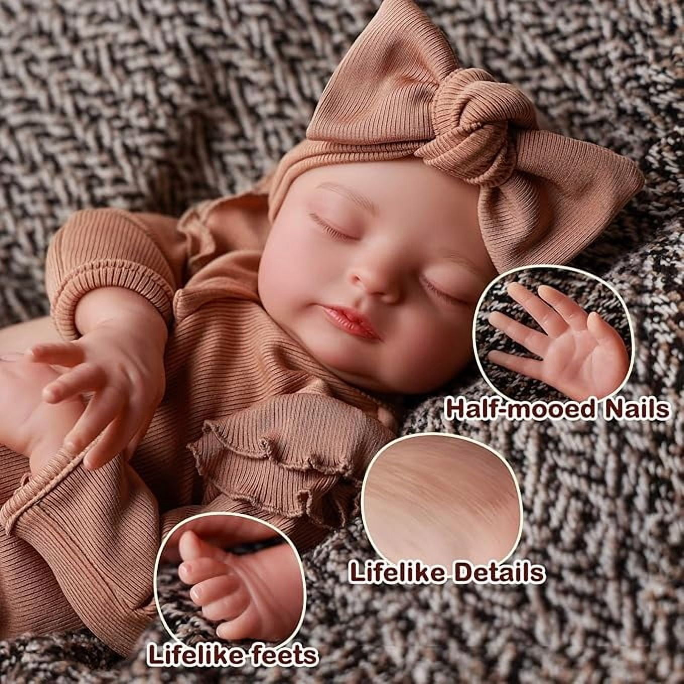 RSG Reborn Baby Dolls, 20 inch Soft Cloth Body Dolls Newborn Baby Doll Real Life Baby Sleeping Dolls with Gift Box for Kids Age 3+