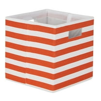 Contemporary Home Living 13" Red and White Striped Square Storage Bin