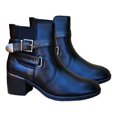 thumbnail image 3 of Botas Adomicilies de piel sintética con media caña para mujer, color negro, 3 of 4