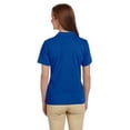 thumbnail image 2 of The Harriton Ladies 6 oz Ringspun Cotton PiquÃƒÂ© Short Sleeve Polo Shirt - TRUE ROYAL - M, 2 of 2