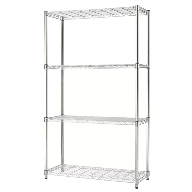 Estante de 4 niveles RackPlus 1 Rack 4 Repisas Sin Ruedas Peso por repisa 50kg Acero Cromado