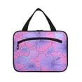 thumbnail image 2 of Travel Toiletry Bag with Metal Hook Large Capacity Cosmetic Bag Toiletry Bags for Travel, Gym, Camping Purple Hibiscus Flowers, 2 of 9