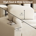 thumbnail image 4 of Wiilayok 109" Cloud Sectional Couch with L-Shape Chaise,Modern Modular Sofa with Deep Seat, Comfy Boneless Upholstered Couches for Living Room Bedroom,Beige White, 4 of 10