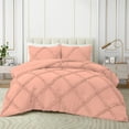 thumbnail image 2 of D.N.G. BEDDINGS 1 Piece Luxurious Diamond Ruffle Comforter Super Soft, All Season Pintuck 800 Thread Count, 100% Egyptian Cotton, King/California King Size Peach Color, 2 of 9
