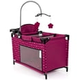 thumbnail image 3 of Bayer Design Dolls: Multi Bed - Hot Pink, Dots, Fairy - Playpen For Dolls Up To 18", Built-In Highchair & Mobile, Pillow & Blanket, Kids Toy, Age 3+, 3 of 6