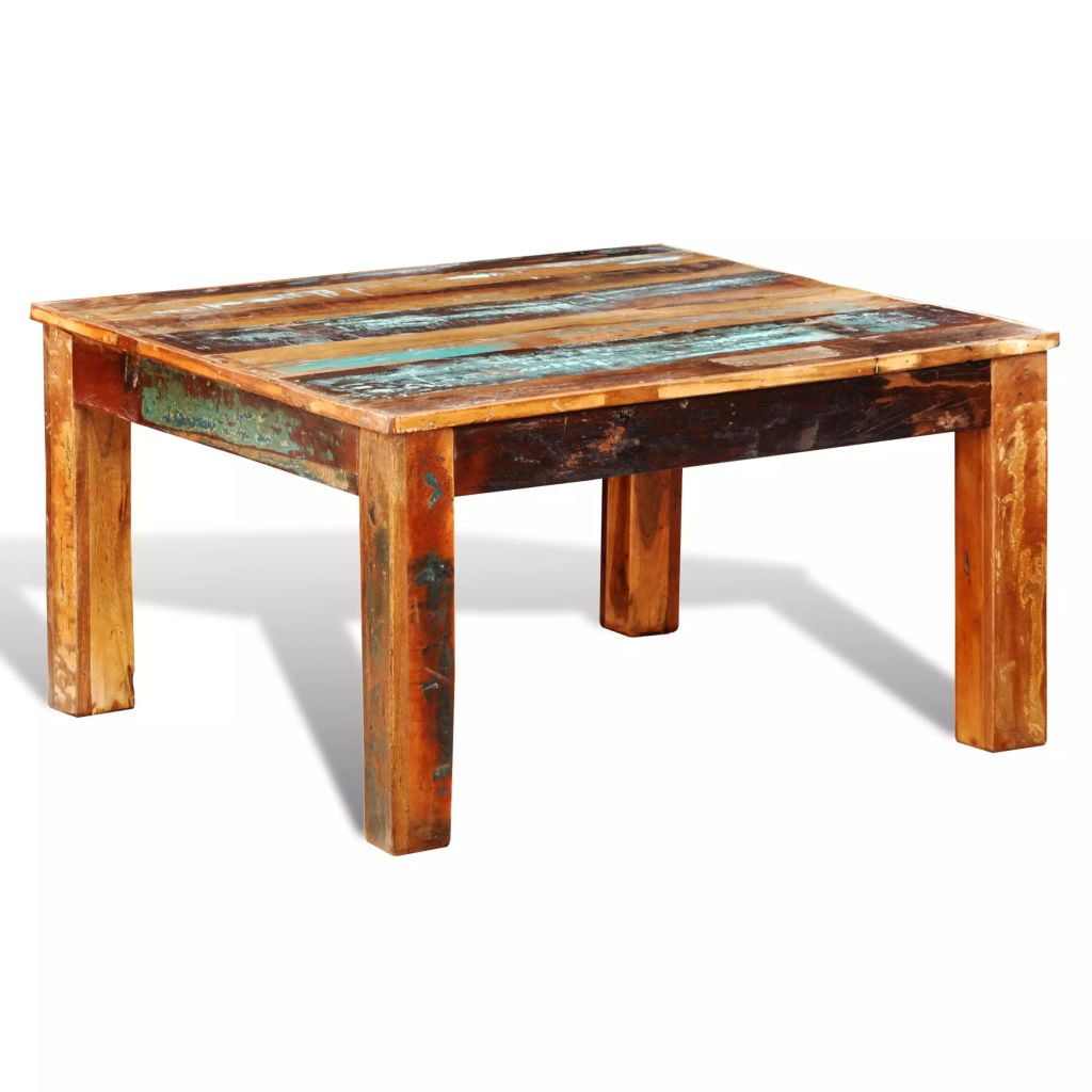 Coffee Table, Home Decor Side Table, Square Reclaimed Vintage Furniture for Living Room