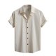 thumbnail image 2 of Playera Elvqul Hombre Playa Manga Corta Beige Liso Botones Solapa, 2 of 8
