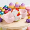 thumbnail image 4 of OEFNTAC Easter Egg Tray Ceramic Holder 6.4x1.2in Multi Slot Sturdy Glossy Finish Home Holiday Table Decorative Accent Desktop Snack Dessert Storage Party Host Gift Non-Slip Display, 4 of 6