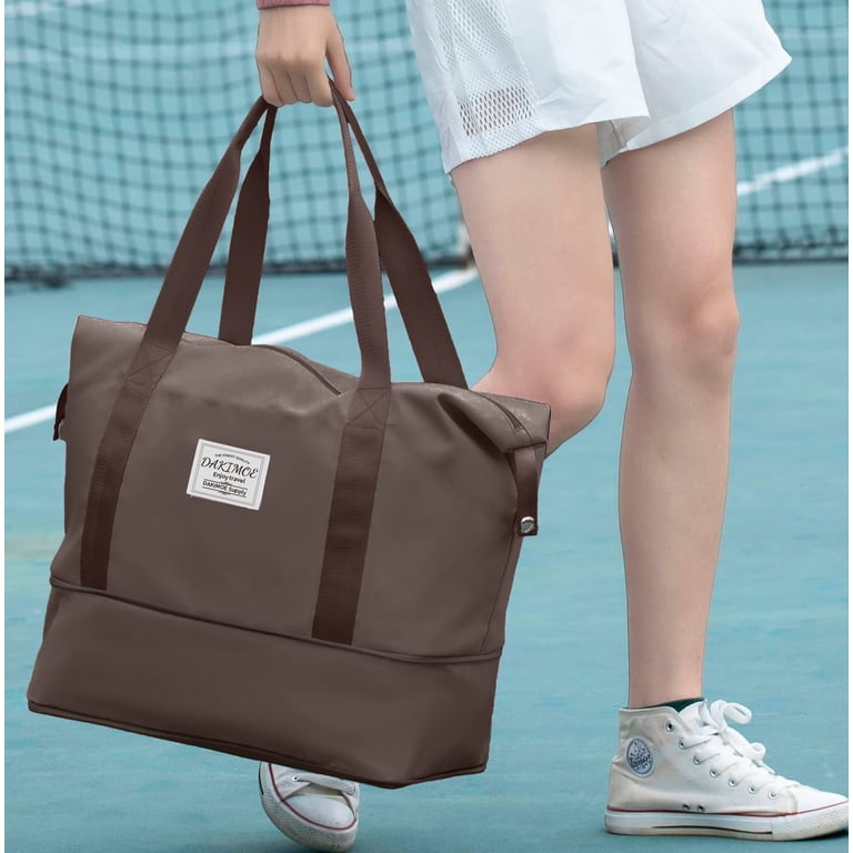 DAKIMOE Weekender Duffel Bag for Women, Brown photo 7