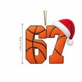 thumbnail image 2 of 67 Ornament,Six Seven Christmas Ornament 2025,67 Christmas Ornament,2D Acrylic Santa Hat 6 7 Meme Christmas Tree Ornament,Funny 67 Teen Slang Ornaments, 2 of 3