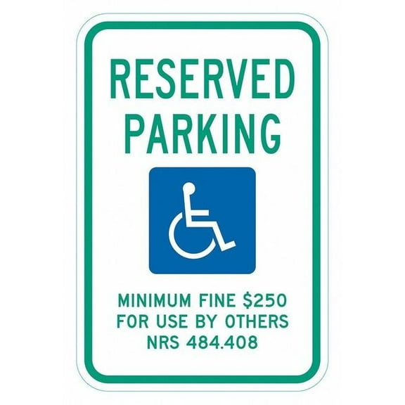 Lyle ADA Handicapped Parking Sign,18" x 12, T1-6258-HI_12x18 T1-6258-HI_12x18