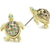 Betsey Johnson Turtle Stud Earrings Post Style Gold Tone Ocean Animal Cute Jewelry Gift