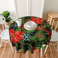 thumbnail image 5 of Merry Christmas Tablecloth, Snowflakes Tablecloth, Christmas Day Tablecloth Seasonal Dining-Table Cover, 60 inch Round for Home Party Picnic, 5 of 5