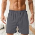 thumbnail image 2 of Blekii Men's Lounge Shorts, Cotton Sleep Shorts with Elastic Waist, Solid Color Boxer Style Pajama Bottoms, Loose Fit Comfort for Home, Breathable Sleepwear Or Underwear, Perfect, 2 of 9