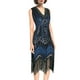 thumbnail image 4 of Vestido tipo flapper BONGZUO vintage de encaje con flecos Gatsby para mujer, 4 of 9